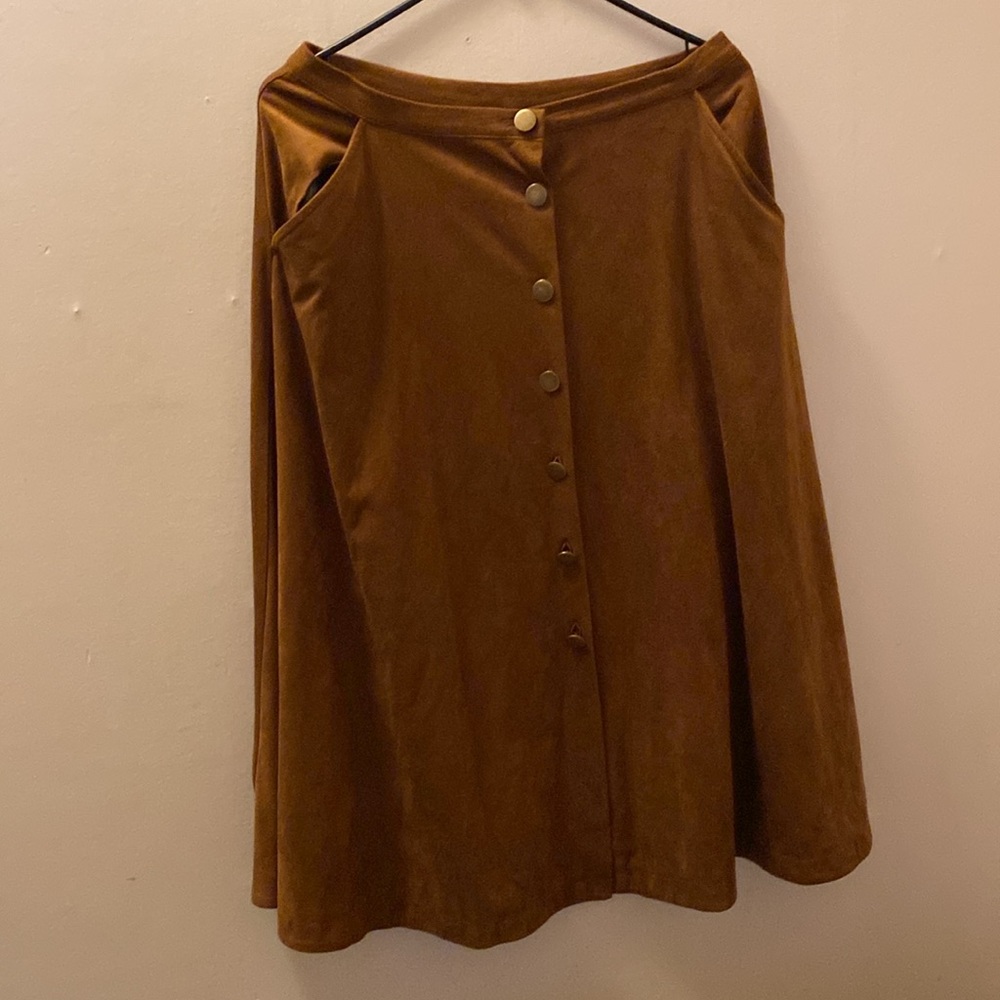 NY Collection faux suede skirt M